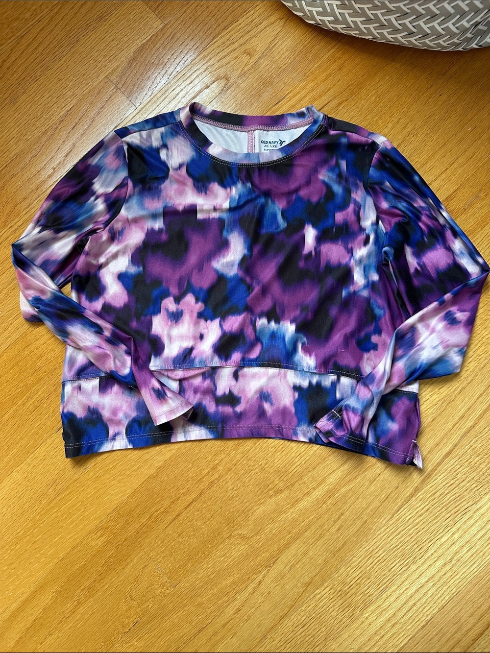 Old Navy Purple Blue Tie-Dye Active Crop Top